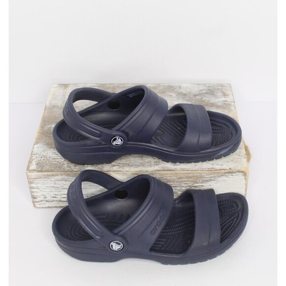 Crocs Youth Unisex Slide On Sandals Men's 4 Women's 6 Blue Open Toe Classic - Picture 6 of 9